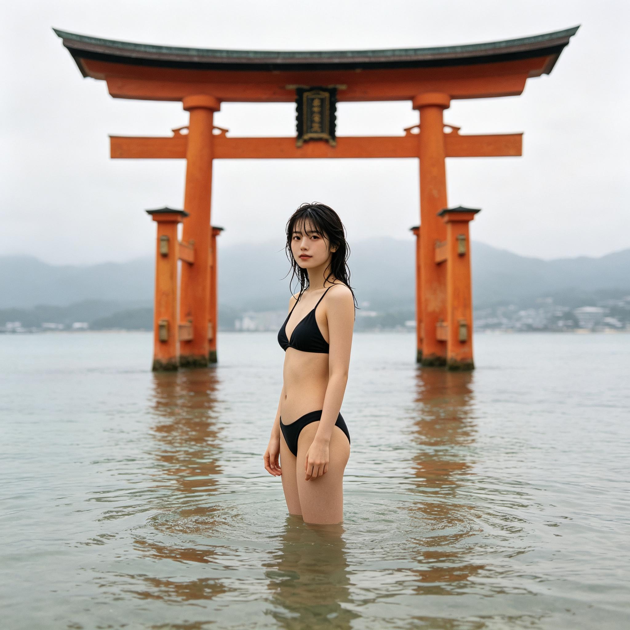 Miyajima torii black